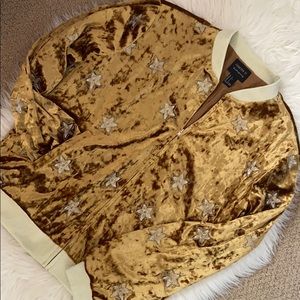 Forever 21 Velvet Star Bomber Jacket